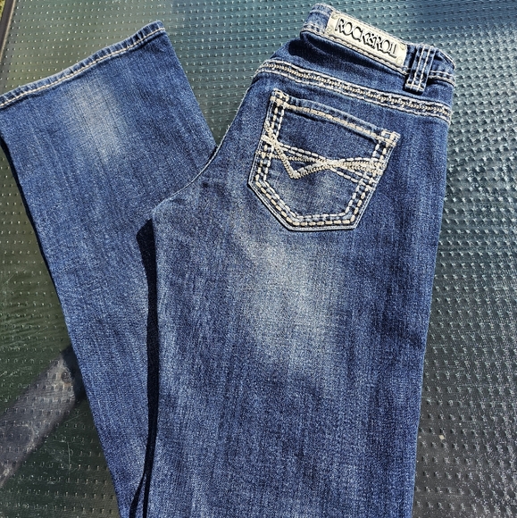 Rock And Roll Embroidered Riding Jeans - Picture 2 of 7